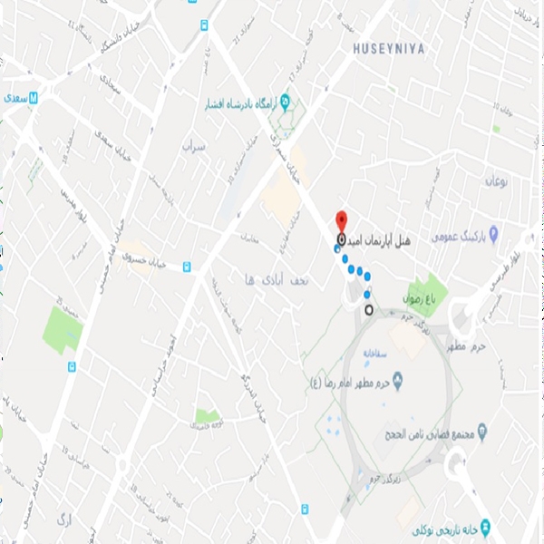 تصویر نقشه هتل آپارتمان امید مشهد